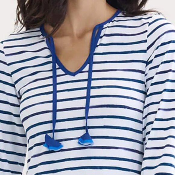 NWT! Capelton Road Watercolor Stripe Seaside Beach Dress - SPF 50 Size L - Picture 2 of 6